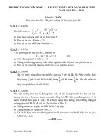 ĐỀ THI THỬ TUYỂN SINH VÀO LỚP 10 THPT NĂM HỌC 2013 – 2014 MÔN TOÁN - TRƯỜNG THCS NGHĨA ĐỒNG pptx