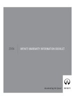 INFINITI 2004 WARRANTY INFORMATION HƯỚNG dẫn bảo HÀNH