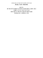 đáp án đề thi lý thuyết - lắp đặt thiết bị cơ khí - mã đề thi lđtbck – th (1)