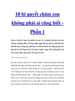 10 bí quyết chăm con không phải ai cũng biết Phần 1 pdf