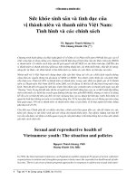 Sức khỏe sinh sản và tình dục của vị thành niên và thanh niên Việt Nam: Tình hình và các chính sách pptx