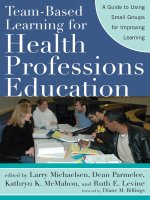 Team-Based Learning for Health Professions Education A Guide to Using Small Groups for Improving Learning pdf