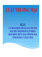 tiểu luận các hoạt động trung gian thương mại, thực hiện pháp luật trong hoạt động trung gian thương mại, tình huống và phân tích