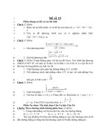 Đề thi thử đại học môn toán năm 2013 - THPT Lý Thường Kiệt - Hải Phòng - Đề số 15 pptx