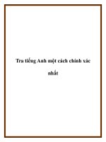 Tra tiếng Anh một cách chính xác nhất doc