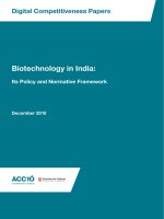 biotechnology in indin its policy and normative framework