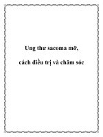 Ung thư sacoma mỡ, cách điều trị và chăm sóc docx