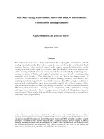 Bank Risk-Taking, Securitization, Supervision, and Low Interest Rates: Evidence from Lending Standards pptx