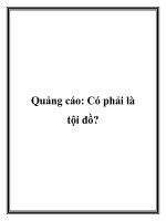 Quảng cáo: Có phải là tội đồ? ppt