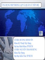 bài giảng ứng dụng msp trong lập và quản lý tiến độ phần 2b - nguyễn thanh tùng