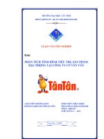 Đề tài: PHÂN TÍCH TÌNH HÌNH TIÊU THỤ SẢN PHẨM ĐẬU PHỘNG TẠI CÔNG TY CP TÂN TÂN ppt