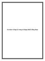 An toàn và hợp lý trong sử dụng thuốc đông dược potx