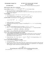 ĐỀ THI CHÍNH THỨC MÔN TOÁN NĂM 2007