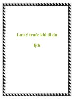 Lưu ý trước khi đi du lịch potx