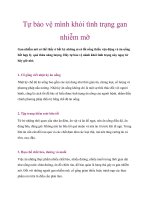 Tự bảo vệ mình khỏi tình trạng gan nhiễm mỡ docx