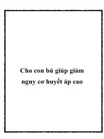Cho con bú giúp giảm nguy cơ huyết áp cao ppt