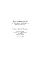 Elementary mechanics and thermodynamics SOLUTIONS MANUAL   j  norbury
