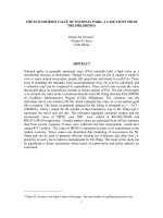 THE ECO-TOURISM VALUE OF NATIONAL PARK: A CASE STUDY FROM THE PHILIPPINES pdf