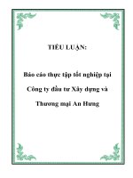TIỂU LUẬN: Báo cáo thực tập tốt nghiệp tại Công ty đầu tư Xây dựng và Thương mại An Hưng docx