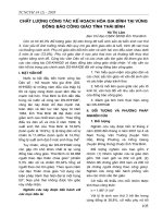 Chất lượng công tác kế hoạch hóa gia đình tại vùng đồng bào công giáo tỉnh Thái Bình docx