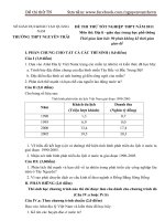 Đề thi thử tốt nghiệp THPT Môn Địa Trường Nguyễn Trãi Quảng Nam(có đáp án, thang điểm), đề chuẩn