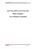 Love Your Work, Love Your Life: Make it Happen as a Freelance Translator pot