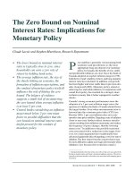 The Zero Bound on Nominal Interest Rates: Implications for Monetary Policy potx
