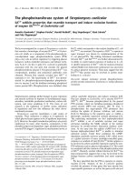Báo cáo Y học: The phosphotransferase system of Streptomyces coelicolor IIACrr exhibits properties that resemble transport and inducer exclusion function of enzyme IIAGlucose of Escherichia coli pptx