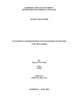 Suggesting and responding to suggestions in English and Vietnamese