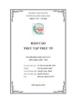 báo cáo thực tế chuyên ngành khoa học quản lý 