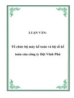 LUẬN VĂN: Tổ chức bộ máy kế toán và bộ sổ kế toán của công ty Dệt Vĩnh Phú docx