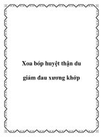 Xoa bóp huyệt thận du giảm đau xương khớp pot