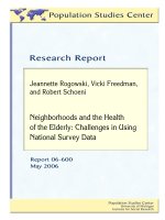 Neighborhoods and the Health of the Elderly: Challenges in Using National Survey Data pot