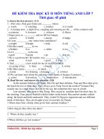 Đề thi học kỳ 2 môn Anh văn lớp 7 Đề 11 docx