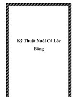 Kỹ Thuật Nuôi Cá Lóc Bông docx