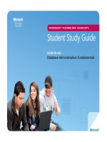 MICROSOFT TECHNOLOGY ASSOCIATE Student Study Guide: EXAM 98-364 Database Administration Fundamentals doc