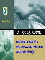 Tin học đại cương - Khái niệm cơ bản về C biểu thức và các phép toán nhập xuất dữ liệu docx