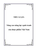 TIỂU LUẬN: Nâng cao năng lực cạnh tranh của dược phẩm Việt Nam potx