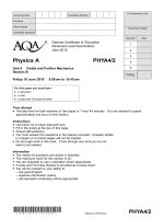 Vật lý A level: AQA PHYA4 2 w QP JUN10