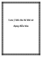 Lưu ý khi cho bé khi sử dụng điều hòa doc