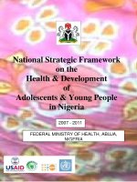 National Strategic Framework on the Health & Development of Adolescents & Young People in Nigeria ppt