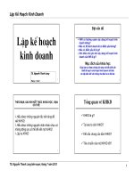 Bài giảng Lập kế hoạch kinh doanh docx