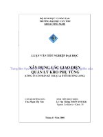 xây dựng các giao diện quản lý kho phụ tùng