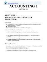 ACCOUNTING 1 (ACN101- M) THE NATURE AND FUNCTION OF ACCOUNTING doc