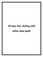 10 mẹo hay dưỡng môi mềm mùa lạnh pdf