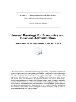 Journal Rankings for Economics and Business Administration pot
