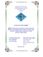 thiết kế silô định lượng thể tích trong hệ thống định lượng sản xuất phân npk, lập quy trình công nghệ gia công chi tiết điển hình