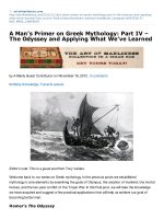 A mans primer on greek mythology: the odyssey and applying what weve learned