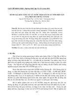 ĐÁNH GIÁ KHẢ NĂNG XỬ LÝ NƯỚC THẢI SẢN XUẤT TINH BỘT SẮN CỦA MỘT SỐ CHỦNG VI NẤM pot