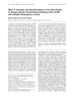 Báo cáo Y học: Effect of coenzymes and thyroid hormones on the dual activities of Xenopus cytosolic thyroid-hormone-binding protein (xCTBP) with aldehyde dehydrogenase activity potx